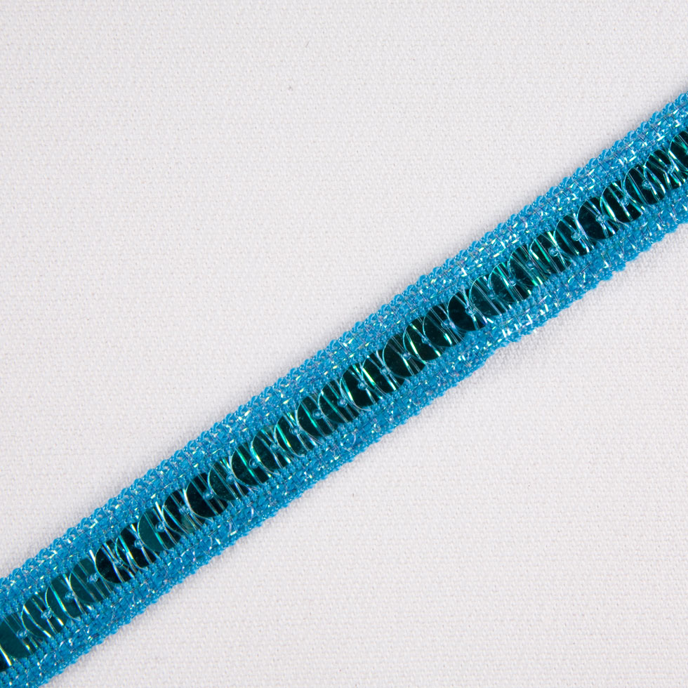 1/2 Bright Blue Fancy Sequin Trim