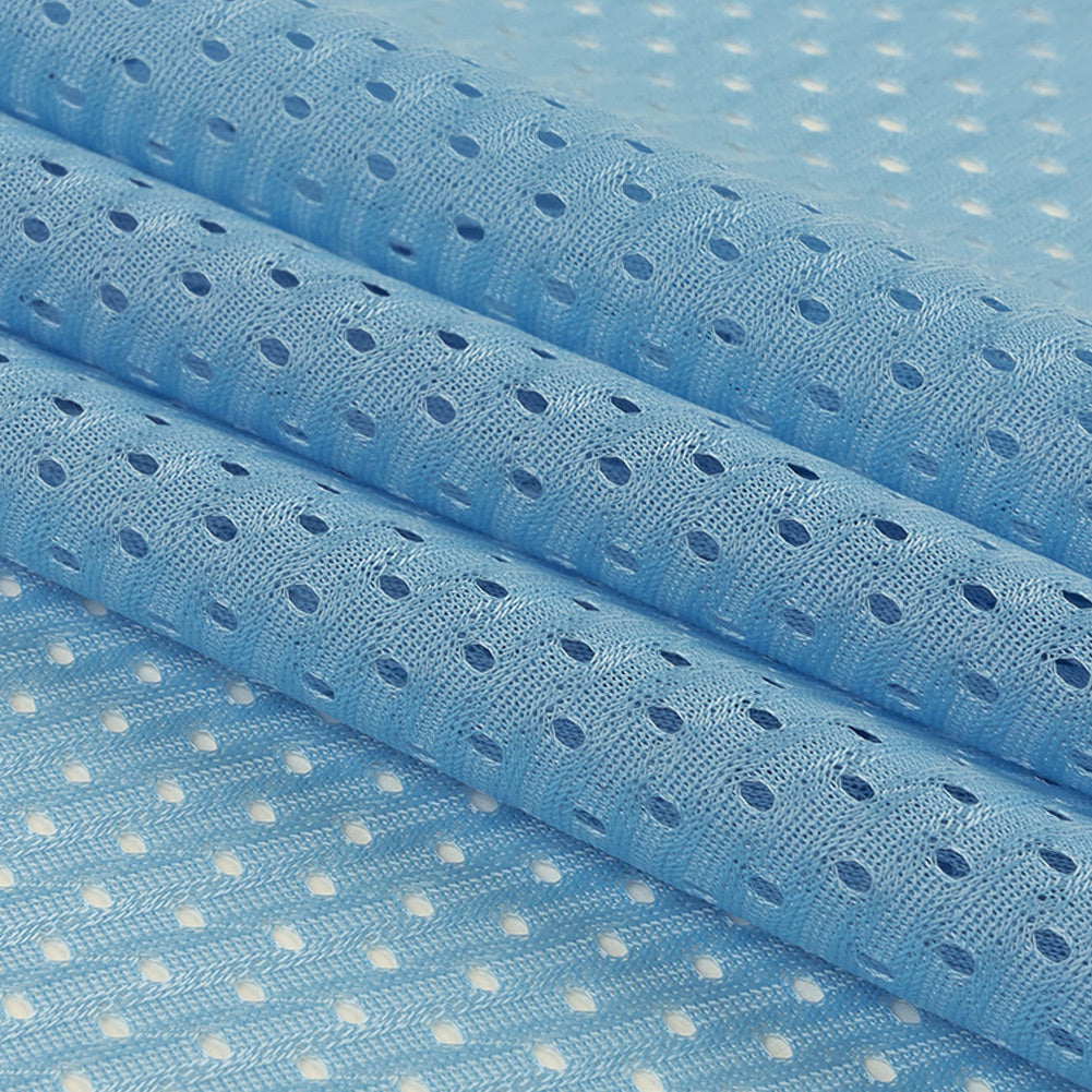 Heracles Sky Blue Polyester Athletic Mesh - Detail