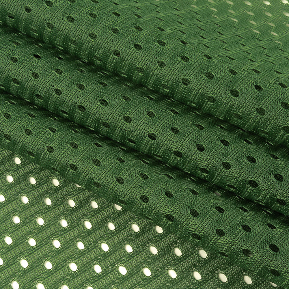 Heracles Hunter Green Polyester Athletic Mesh - Detail