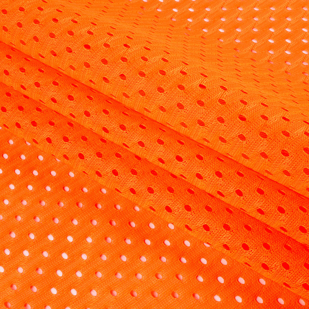 Heracles Shocking Orange Polyester Athletic Mesh - Detail