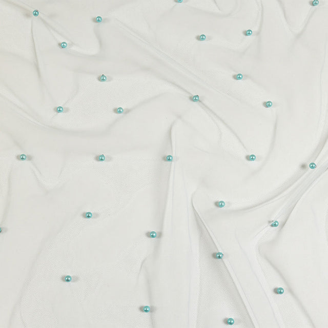 Sylvie Pale Blue Beaded Tulle