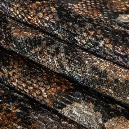 Goldeneye Snakeskin Diamond Textured Polyester Velvet - Folded