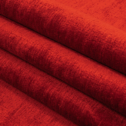 Red Acrylic and Polyester Upholstery Chenille Folded