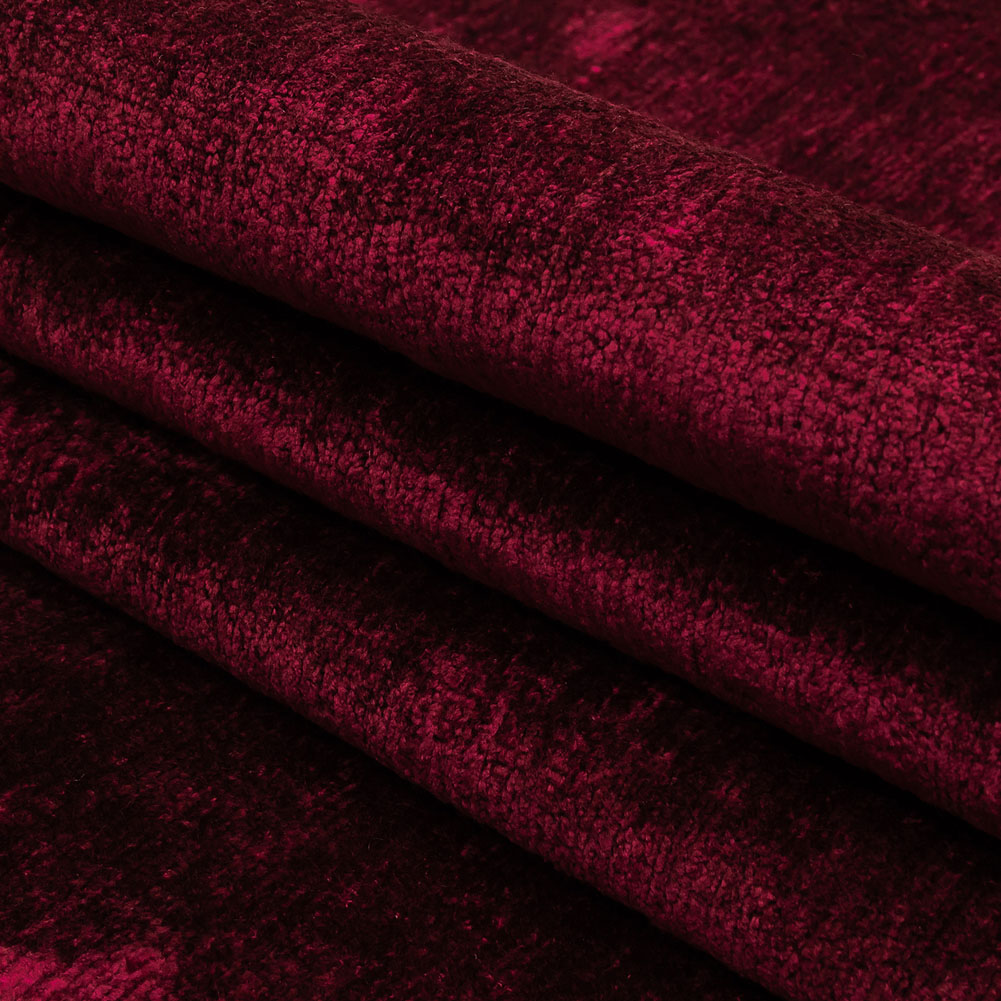 Ultra Magenta Acrylic and Polyester Upholstery Chenille Folded