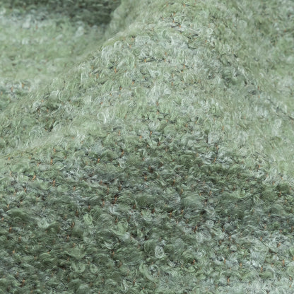 Seaglass Striated Acrylic and Cotton Boucle with Tan Woven Backing Detail