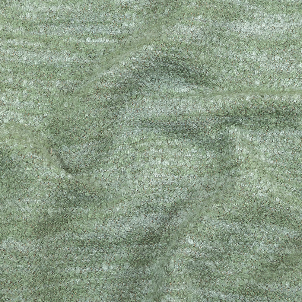 Seaglass Striated Acrylic and Cotton Boucle with Tan Woven Backing