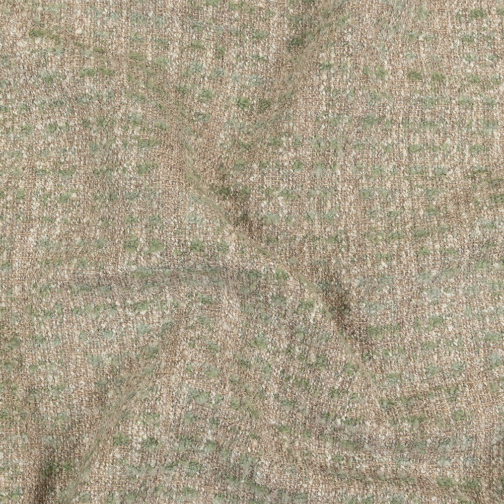 Teal Spotted Viscose Boucle