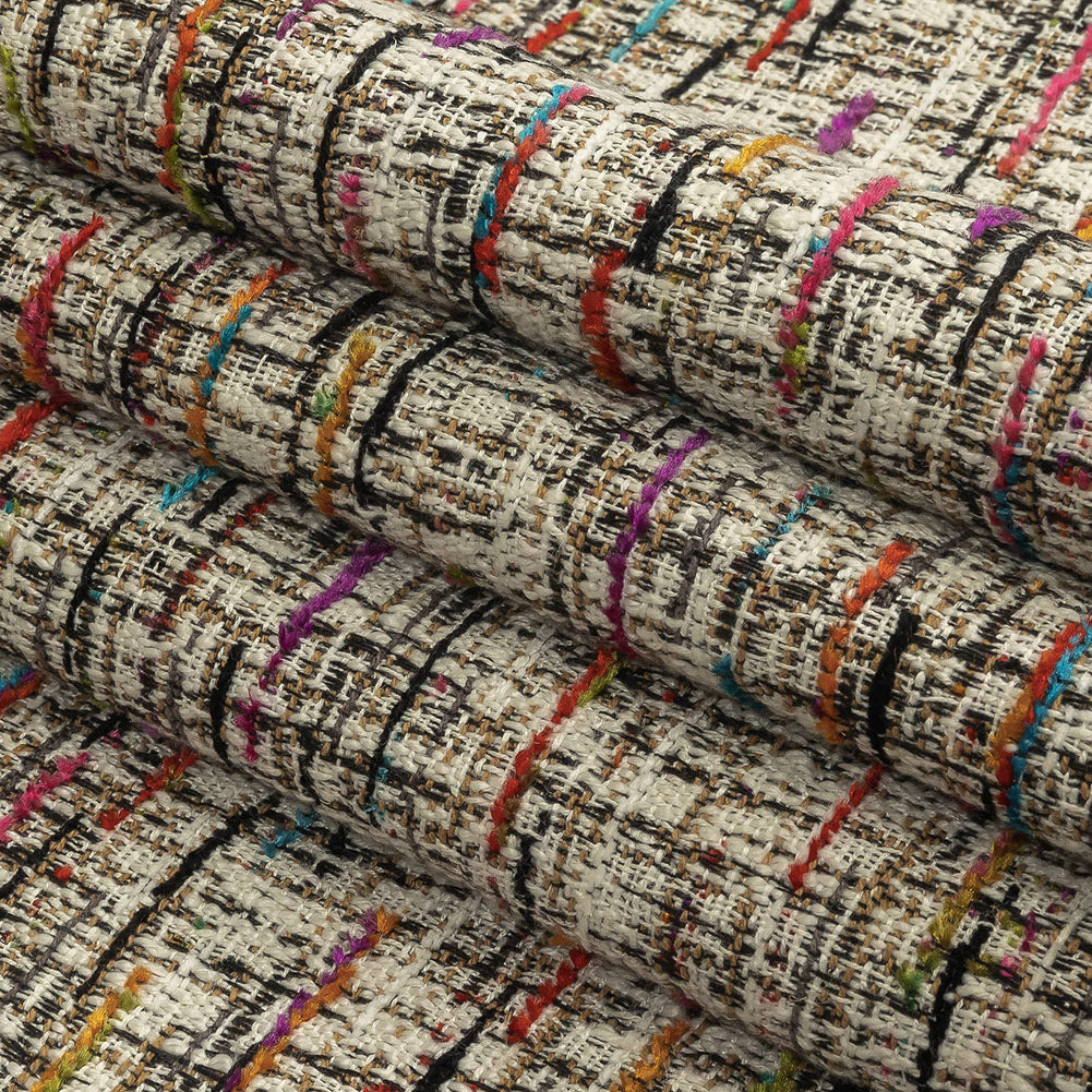 Prism Viscose, Cotton and Linen Chenille Tweed - Folded