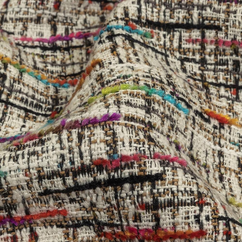 Prism Viscose, Cotton and Linen Chenille Tweed - Detail
