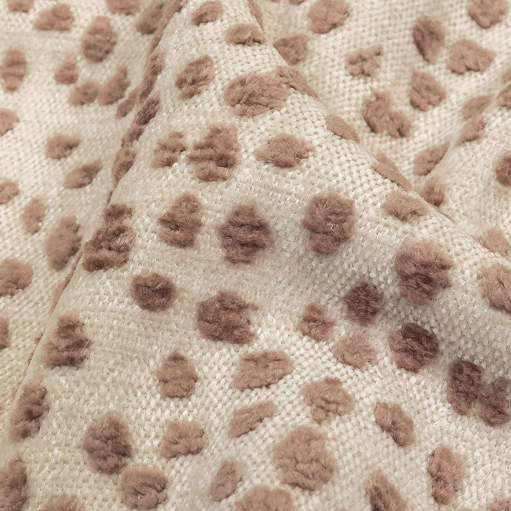 Rosewater Raised Spots Acrylic Chenille Woven - Detail