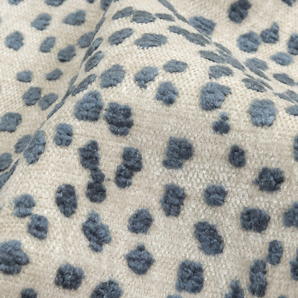 Azul Raised Spots Acrylic Chenille Woven Detail