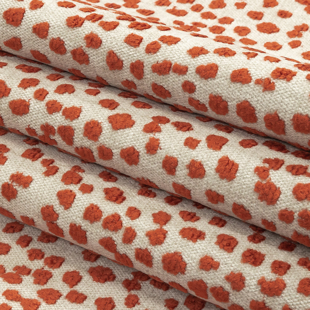Cinnabar Raised Spots Acrylic Chenille Woven - Folded