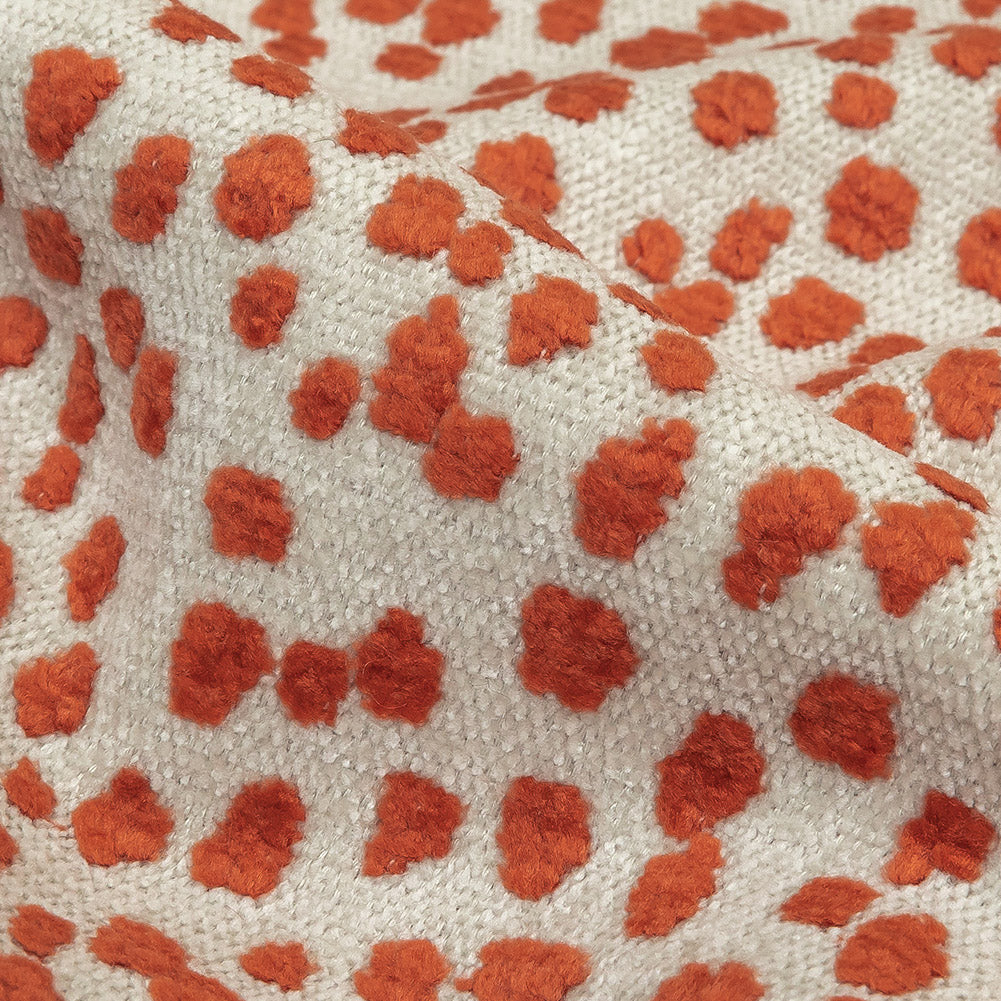 Cinnabar Raised Spots Acrylic Chenille Woven - Detail