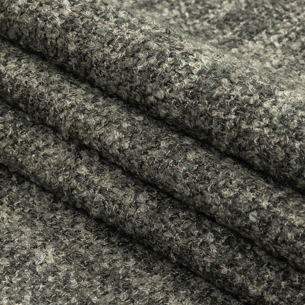 Graphite Tweedy Upholstery Boucle - Folded