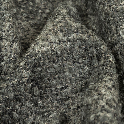 Graphite Tweedy Upholstery Boucle - Detail
