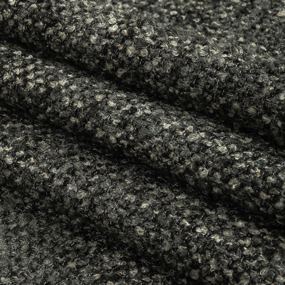 Onyx Tweedy Upholstery Boucle - Folded