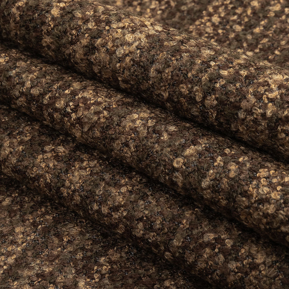 Walnut Tweedy Upholstery Boucle Folded