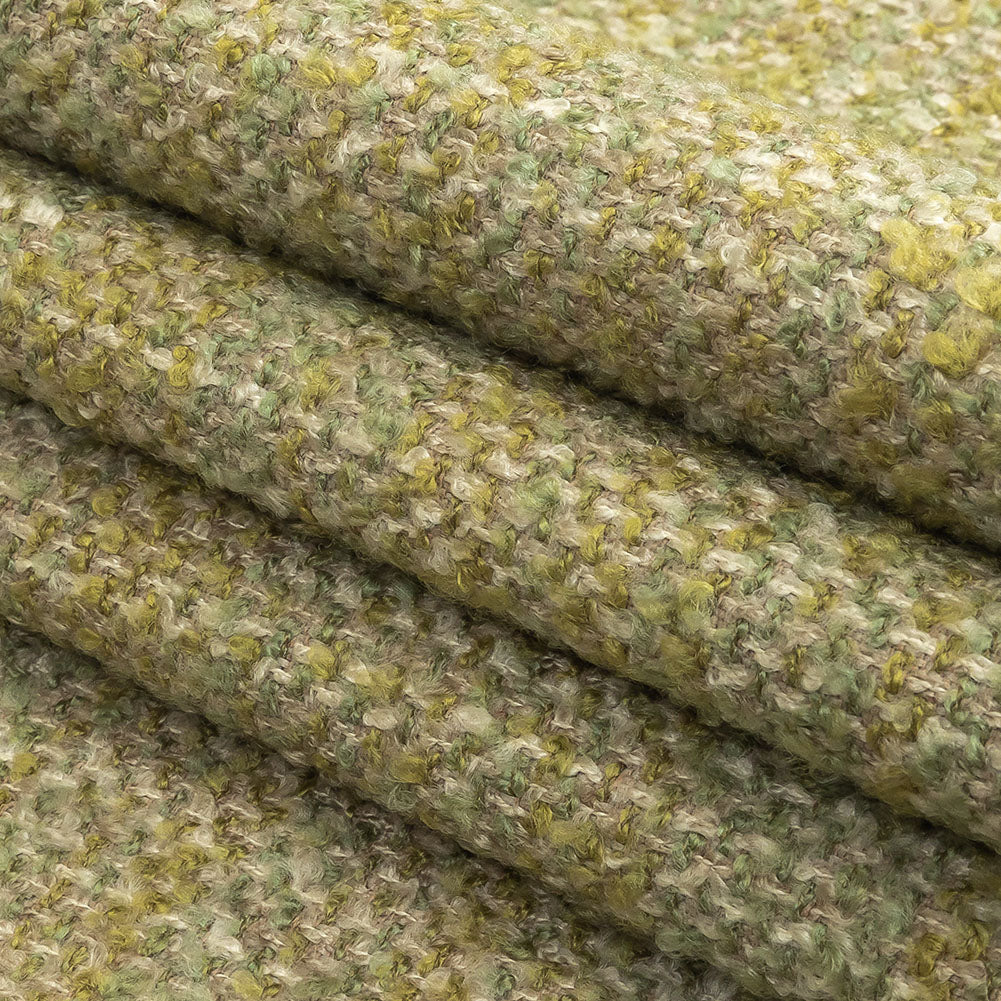 Sage Tweedy Upholstery Boucle - Folded
