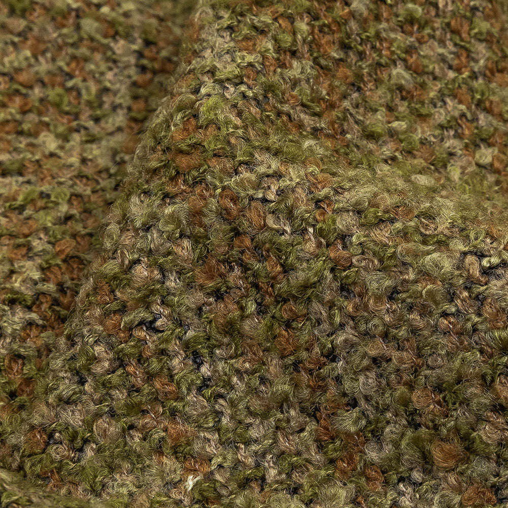 Moss Tweedy Acrylic and Cotton Boucle - Detail