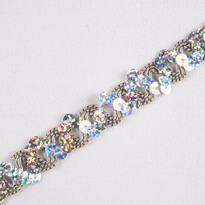 1/2" Silver Fancy Sequin Trim