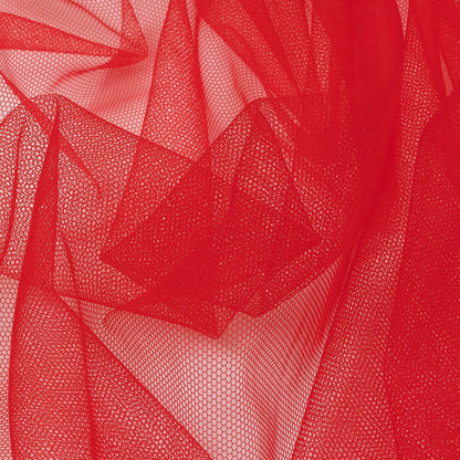 Bright Red Leonardo Soft Nylon Tulle - Folded