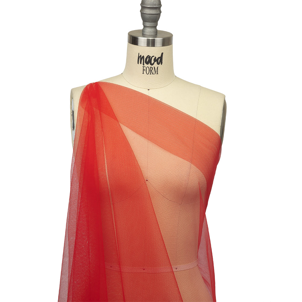 Bright Red Leonardo Soft Nylon Tulle - Detail