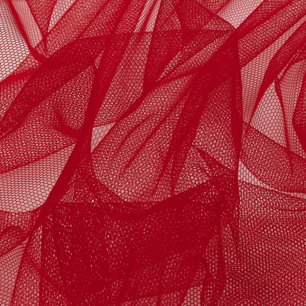 Cherry Red Leonardo Soft Nylon Tulle - Folded