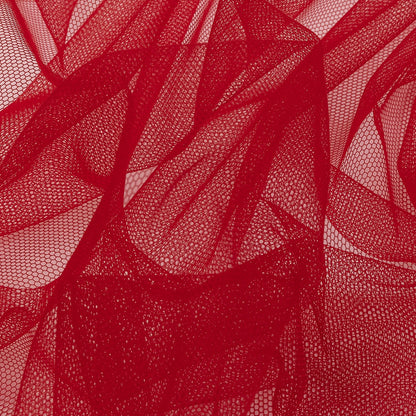 Cherry Red Leonardo Soft Nylon Tulle - Folded