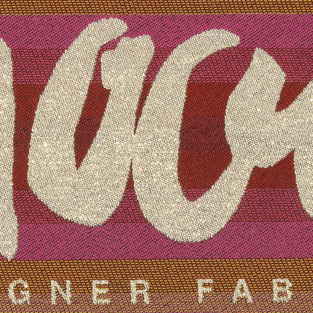 Mood Designer Fabrics Metallic Gold and Rainbow Oversized Square Patch - 18.875" Detail