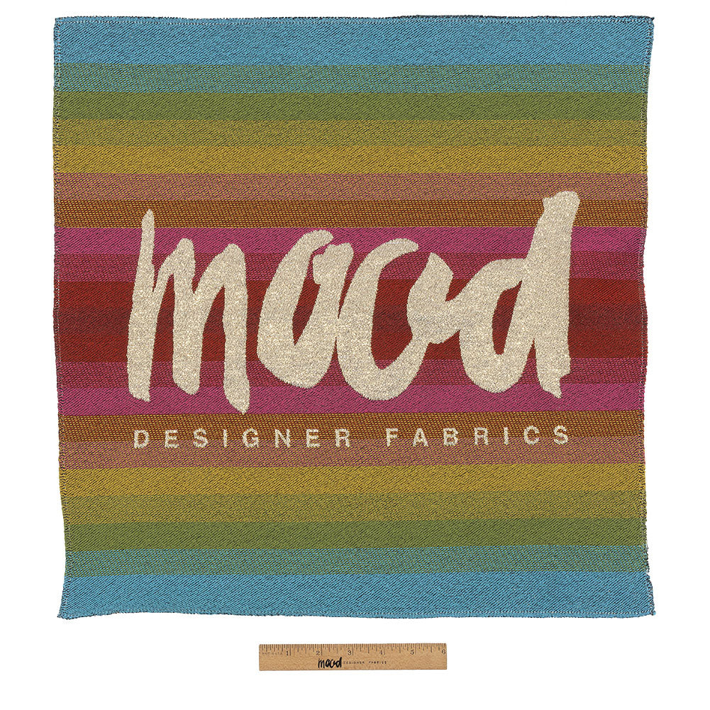 Mood Designer Fabrics Metallic Gold and Rainbow Oversized Square Patch - 18.875" Full
