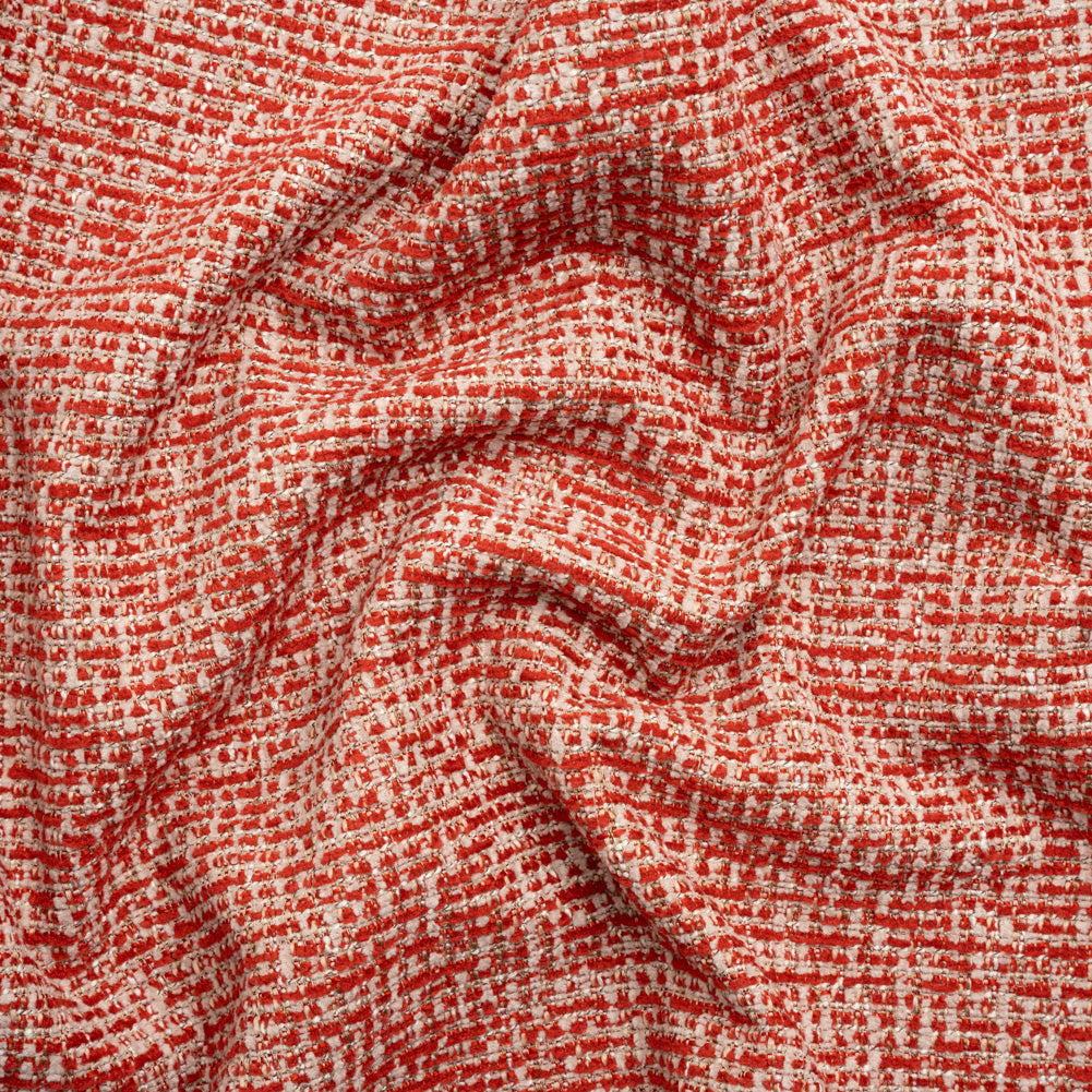 Crypton Ruby and Beige Tweed Polyester Upholstery Chenille