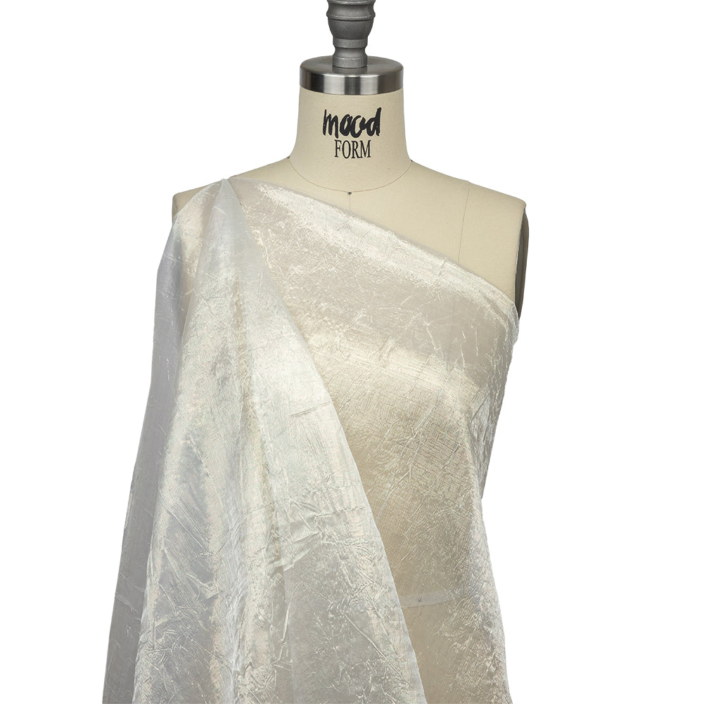 Iridescent Rainbow and Blue or Not Crinkled Polyester Organdy - Drape