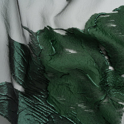 Metallic Emerald Big Florals Luxury Burnout Brocade