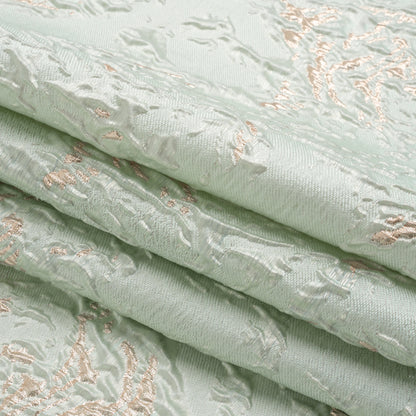 Metallic Gold and Mint Crackled Abstract Luxury Brocade Full
