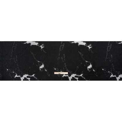 Metallic Black Abstract Embers Luxury Burnout Brocade - Drape