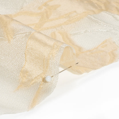 Beige and Cream Floral Sheer Luxury Brocade - Folded