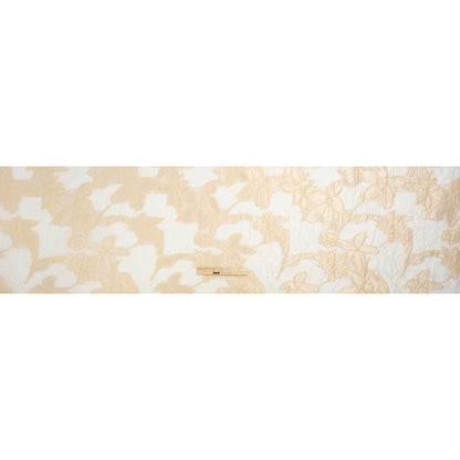 Beige and Cream Floral Sheer Luxury Brocade - Drape