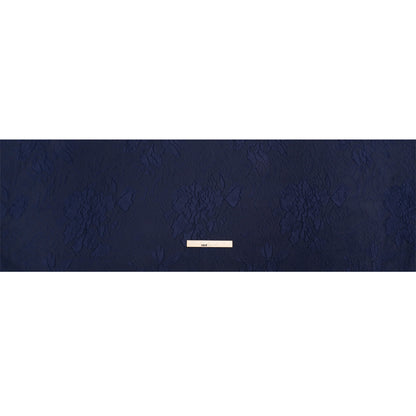 Luminous Navy Crinkled Luxury Brocade Drape