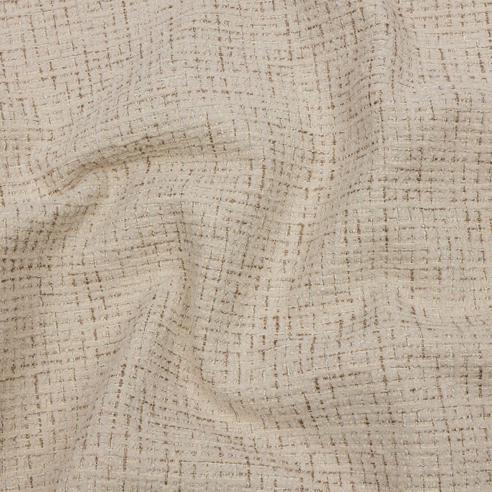 Crypton Creme Crosshatched Polyester Chenille Woven
