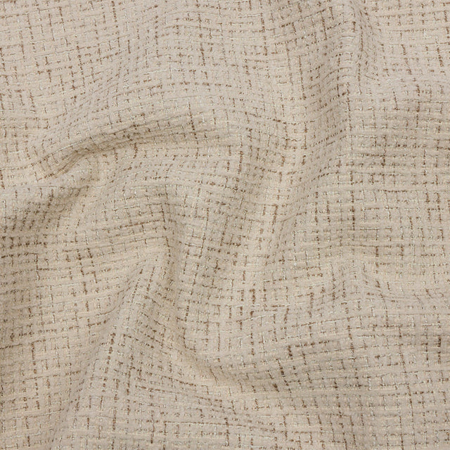 Crypton Creme Crosshatched Polyester Chenille Woven