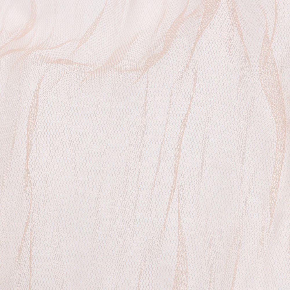 Poplar Nude Crinkled Soft Polyester Tulle - Folded