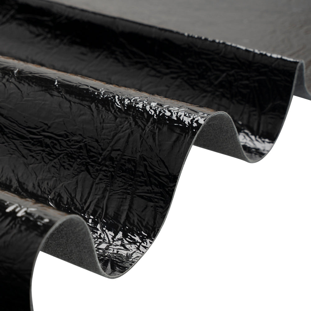 Ingot Black Crinkled Fabric-Backed Mirror Vinyl