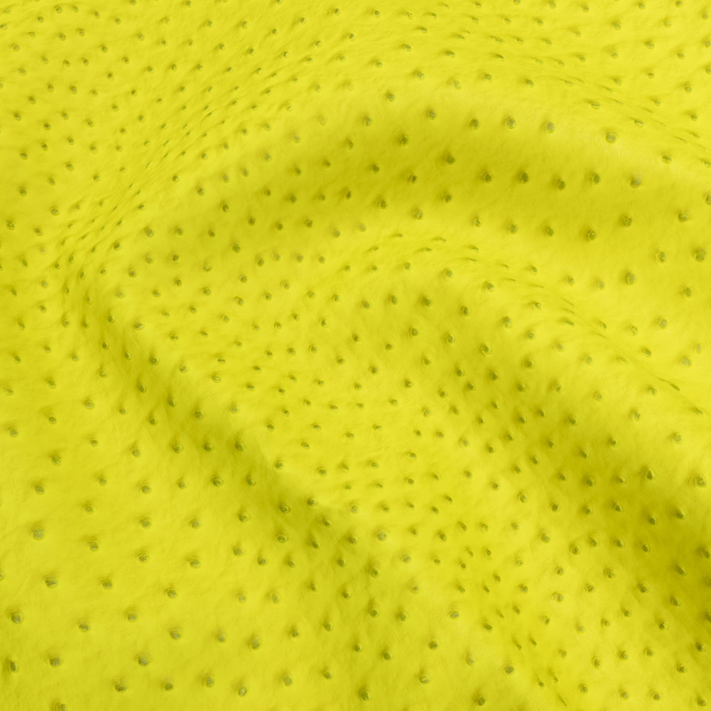 Kidepo Neon Yellow Faux Ostrich Leather Vinyl