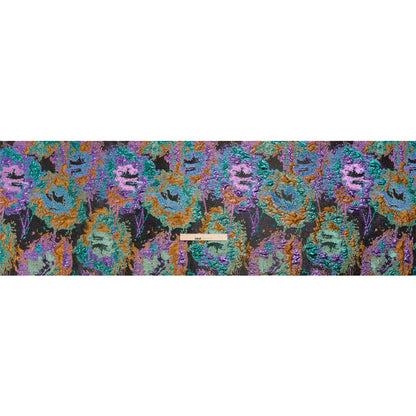 Metallic Purple, Mustard and Blue Green Garden of Abstraction Luxury Brocade - Drape