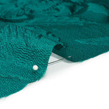 Luminous Teal Floral Lightweight Luxury Brocade Folded
