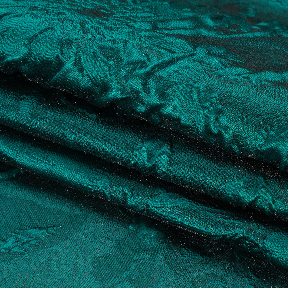 Luminous Teal Floral Lightweight Luxury Brocade Full