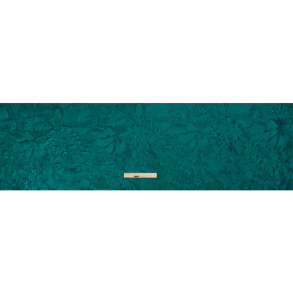 Luminous Teal Floral Lightweight Luxury Brocade Drape