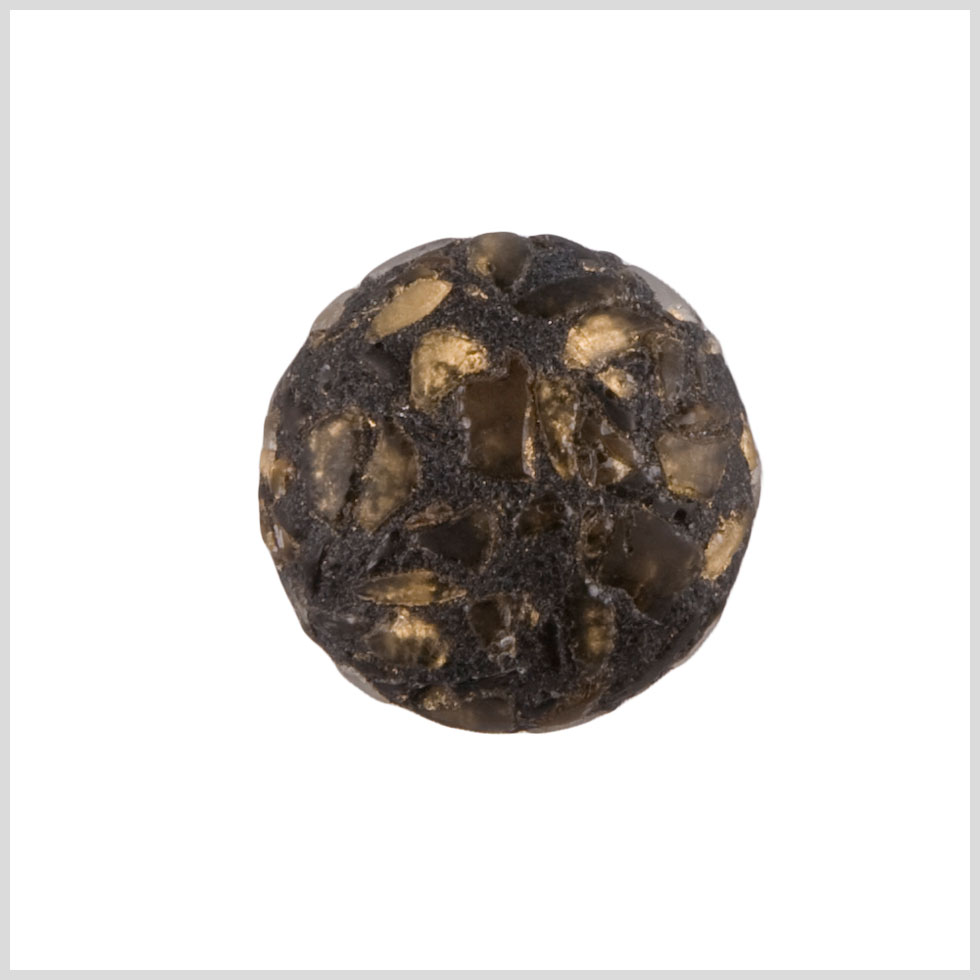 Brown/Gold Plastic Button - 40L/25mm