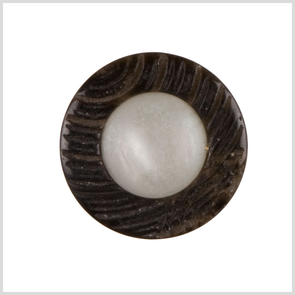 Ivory Brown Plastic Button - 48L/30.5mm