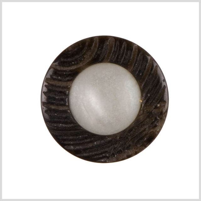 Ivory Brown Plastic Button - 48L/30.5mm